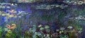 Réflexion verte à demi Claude Monet Fleurs impressionnistes